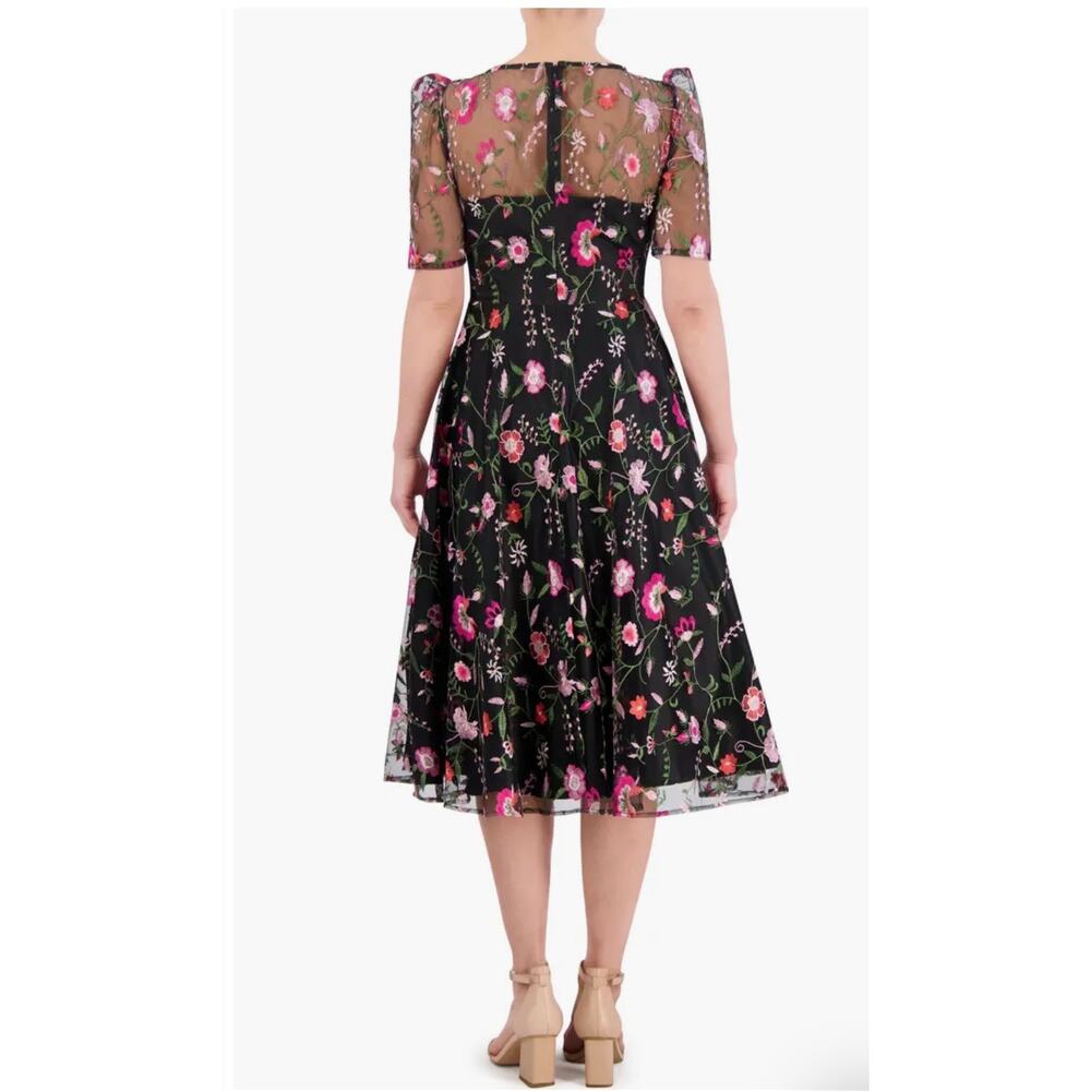 Eliza J Embroidered Illusion Neck Cocktail Dress - Size 4 (new) - Picture 2 of 5